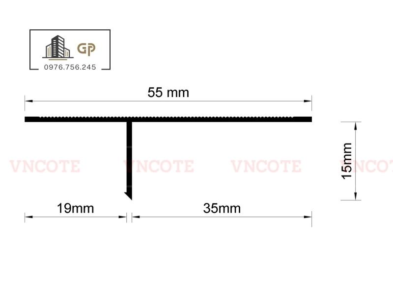Nẹp nhựa tách khe vật liệu DF-35