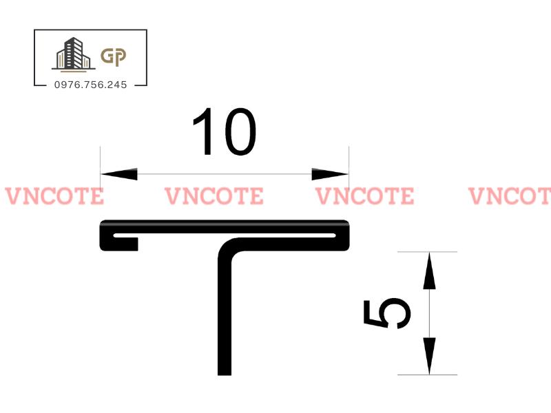 Nẹp inox chữ T10mm màu vàng bóng