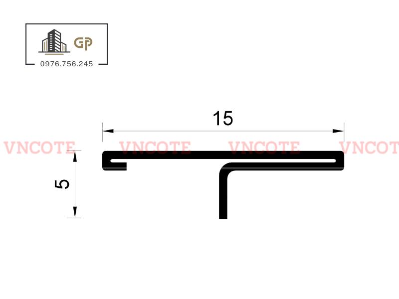 Nẹp inox chữ T15mm màu trắng bóng