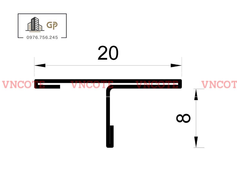 Nẹp inox chữ T20mm màu vàng bóng