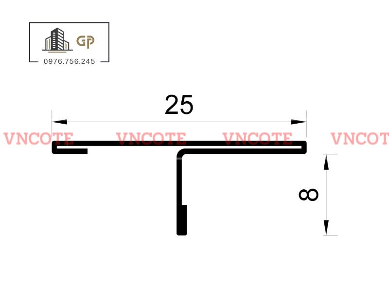 Nẹp inox chữ T25mm màu vàng bóng