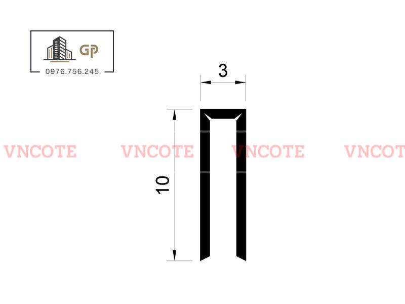 Nẹp inox chữ U3mm màu trắng xước