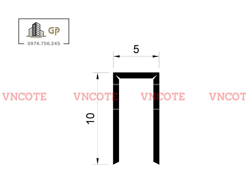 Nẹp inox chữ U5mm màu trắng bóng