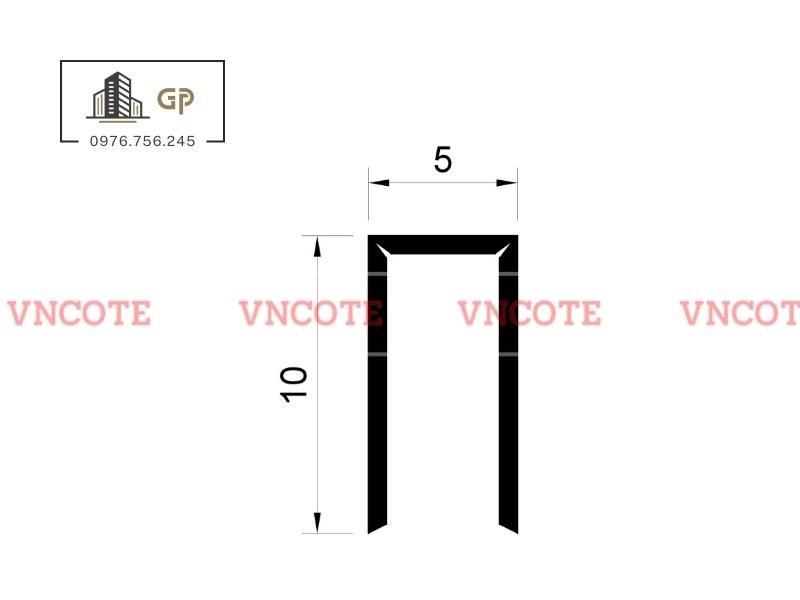 Nẹp inox chữ U5mm màu trắng xước
