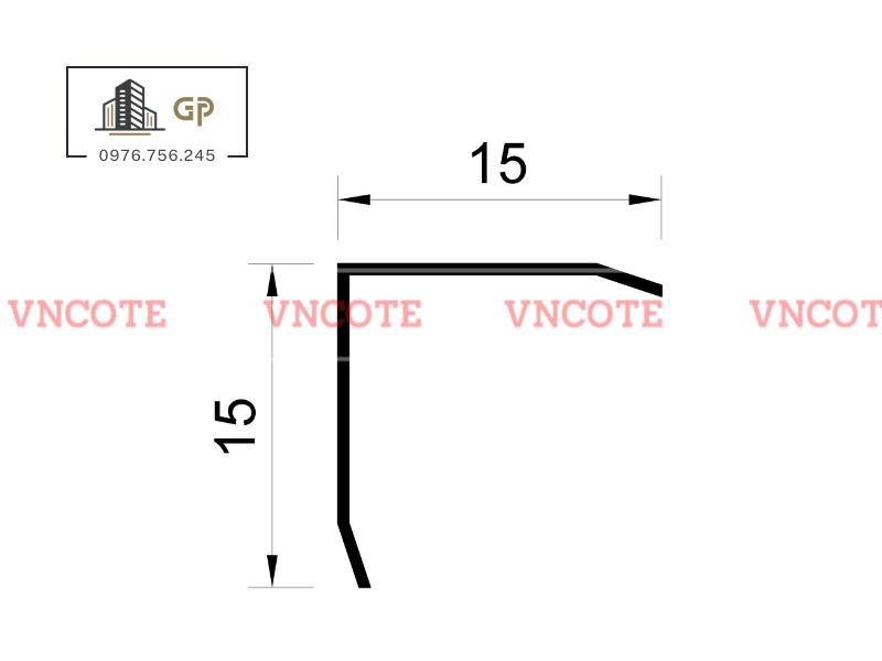 Nẹp inox chữ V15mm màu vàng bóng