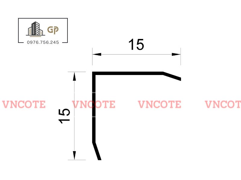 Nẹp inox chữ V15mm màu vàng xước