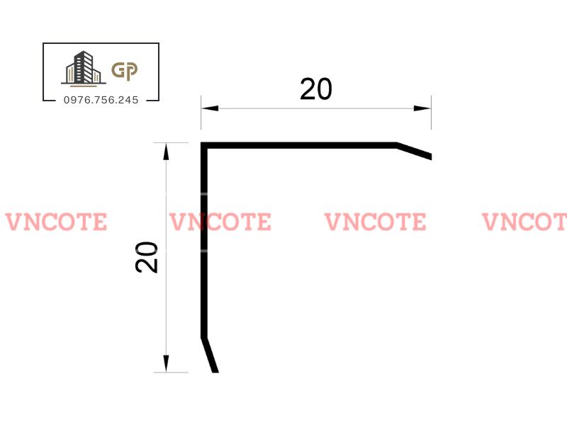 Nẹp inox chữ V20mm màu vàng xước