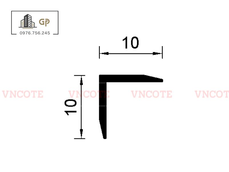 Nẹp nhôm chữ V10 màu trắng bóng
