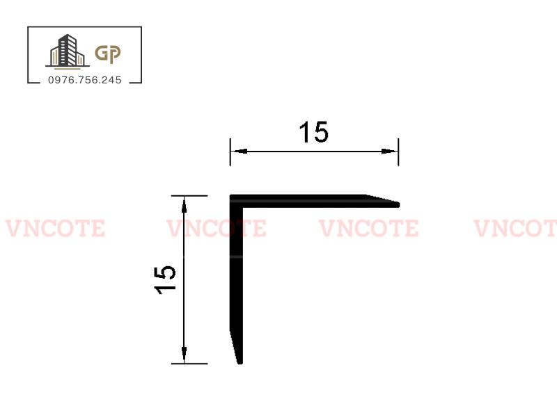 Nẹp nhôm chữ V15 màu trắng bóng