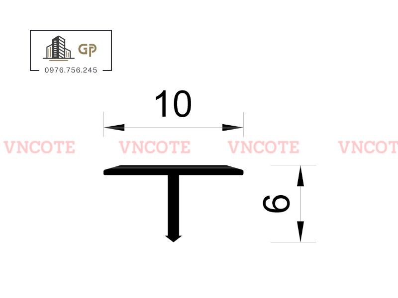 Nẹp nhôm chữ T10 màu trắng mờ