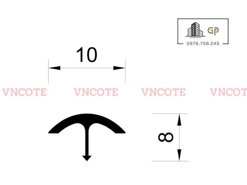 Nẹp nhôm chữ T10 cong màu trắng mờ