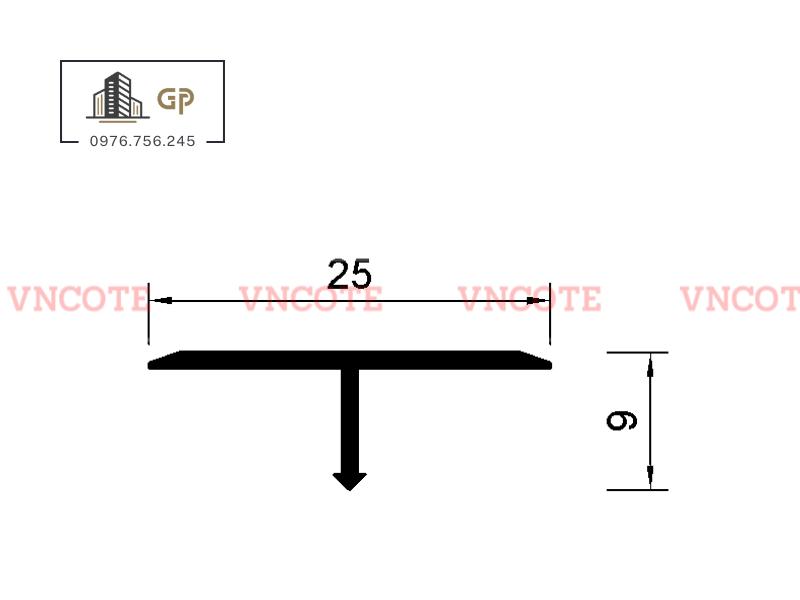 Nẹp nhôm chữ T25 màu trắng mờ