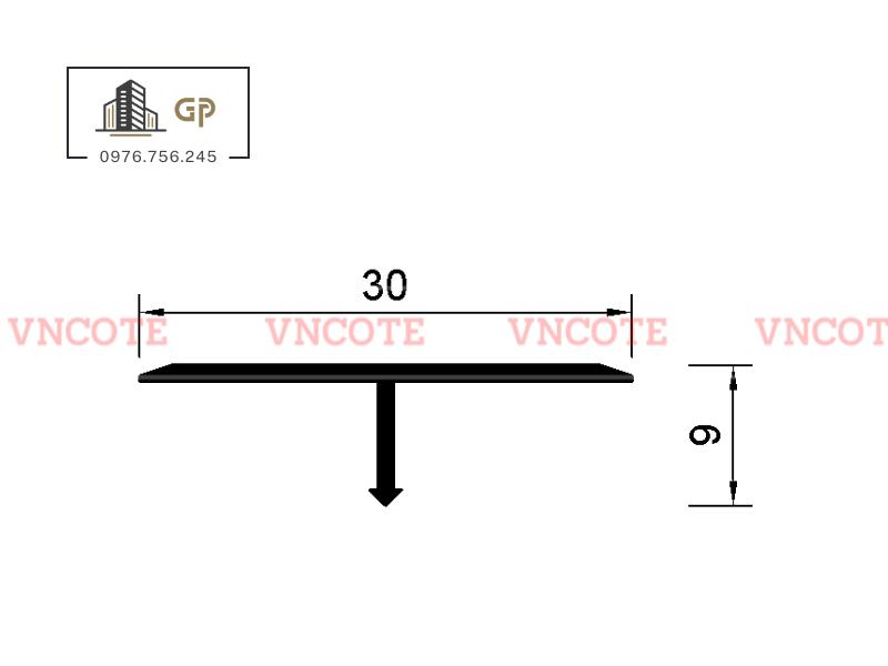 Nẹp nhôm chữ T30 màu vàng bóng