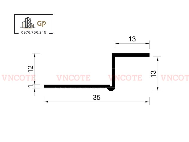 Nẹp khe trần thạch cao - Z12.5