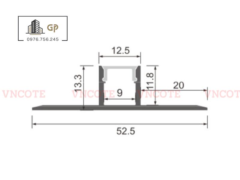 Thanh ray đèn led trần thạch cao 10mm JLA-10W