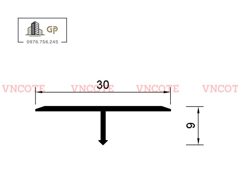 Nẹp nhôm chữ T30 màu vàng mờ