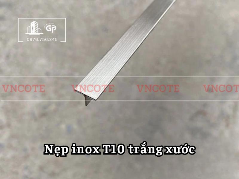 Nẹp inox chữ T10mm màu trắng xước