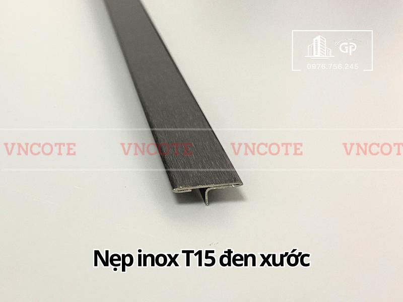 Nẹp inox chữ T15mm màu đen xước