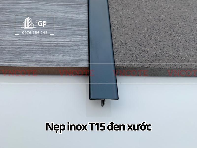 Nẹp inox chữ T15mm màu đen xước
