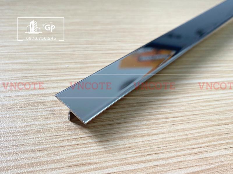 Nẹp inox chữ T20mm màu trắng bóng
