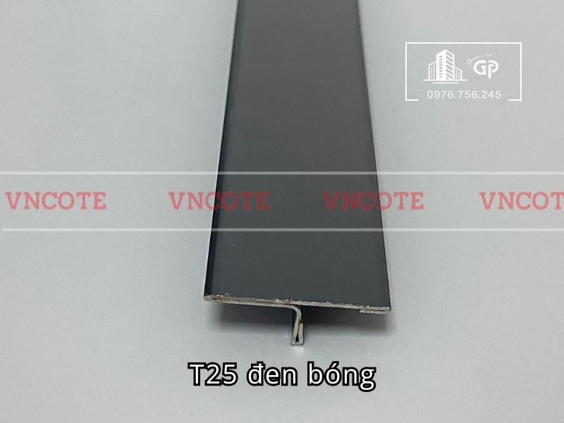 Nẹp inox chữ T25mm màu đen bóng