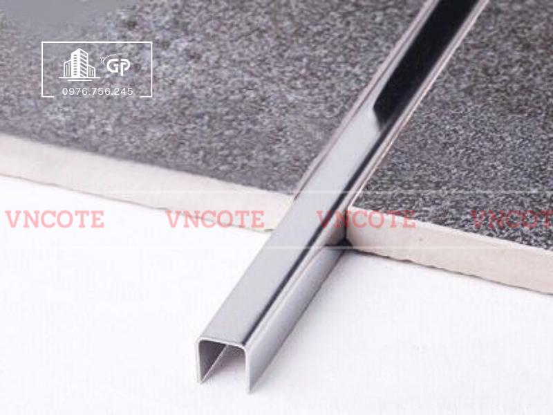 Nẹp inox chữ U10mm màu trắng bóng