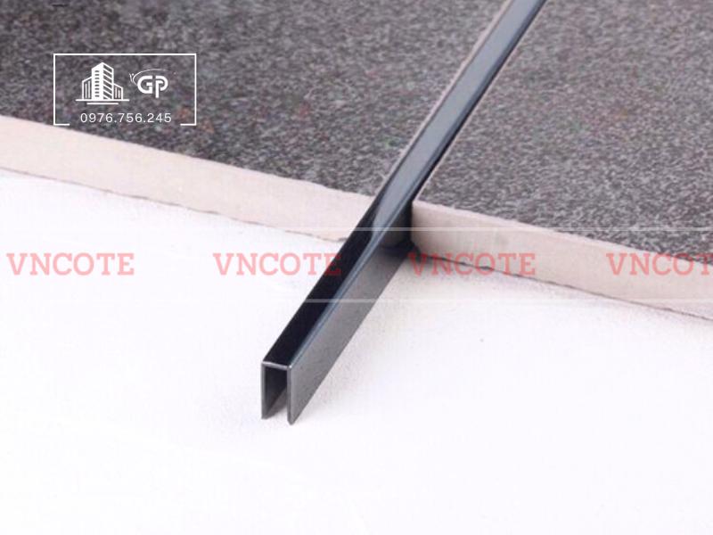 Nẹp inox chữ U5mm màu đen xước