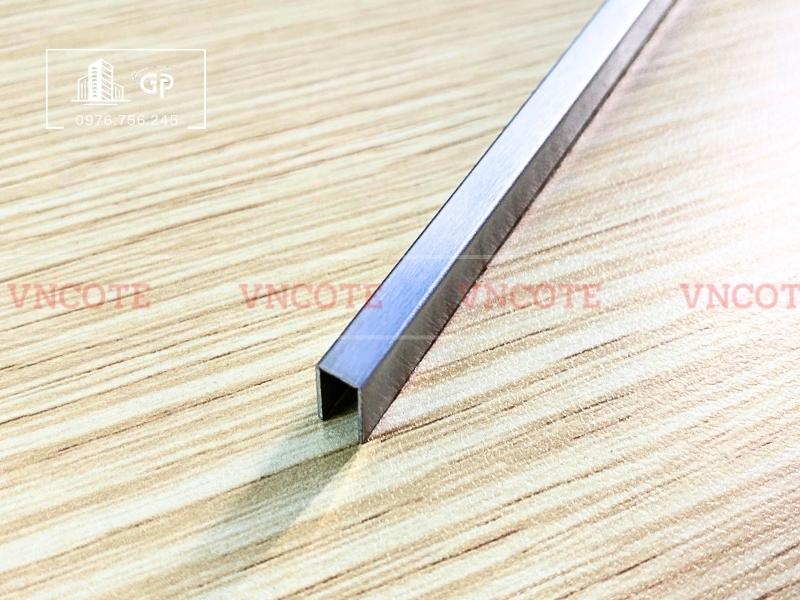 Nẹp inox chữ U5mm màu trắng xước