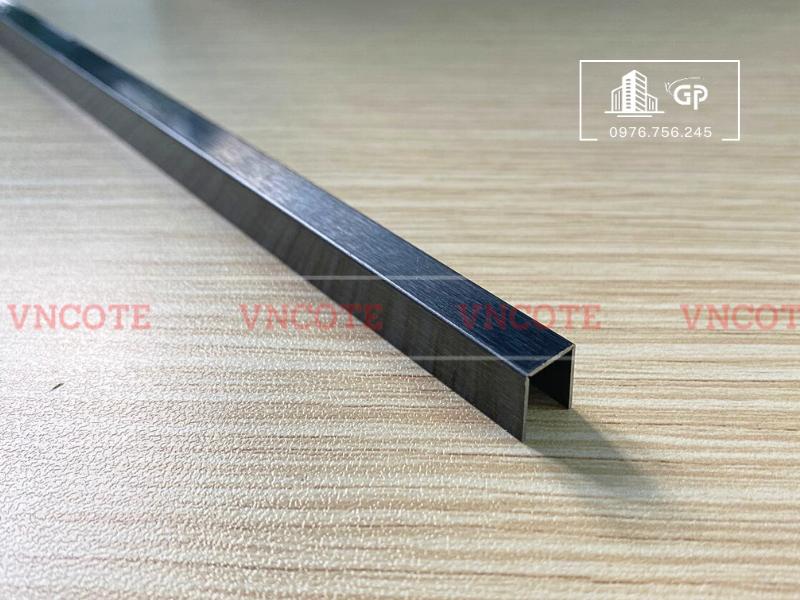 Nẹp inox chữ U8mm màu đen xước