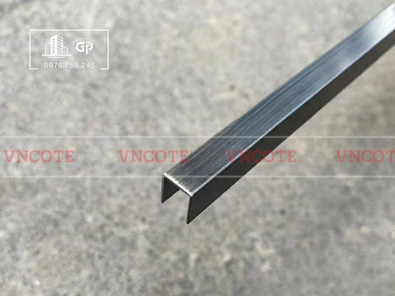 Nẹp inox chữ U8mm màu đen xước