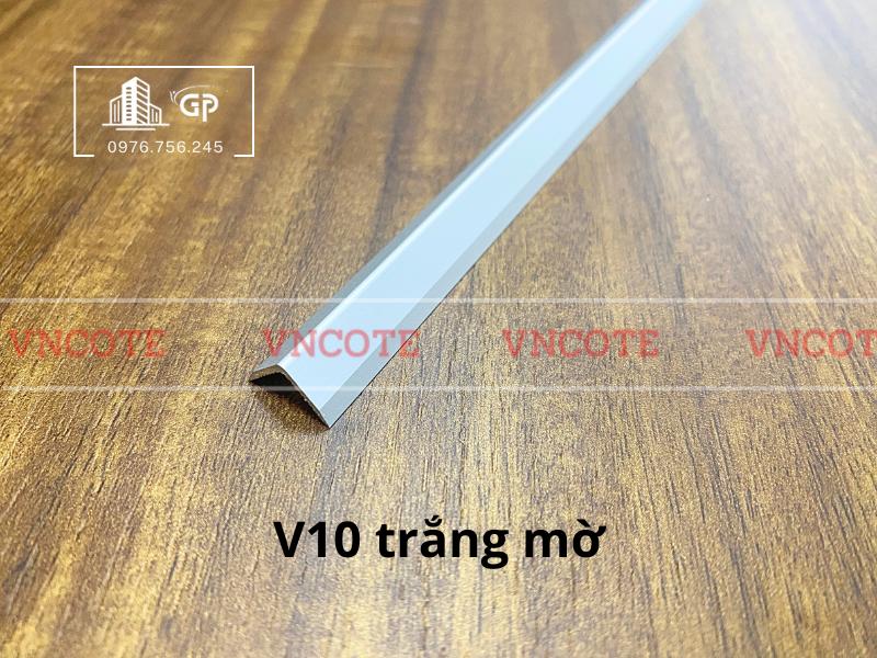 Nẹp nhôm chữ V10 màu trắng mờ