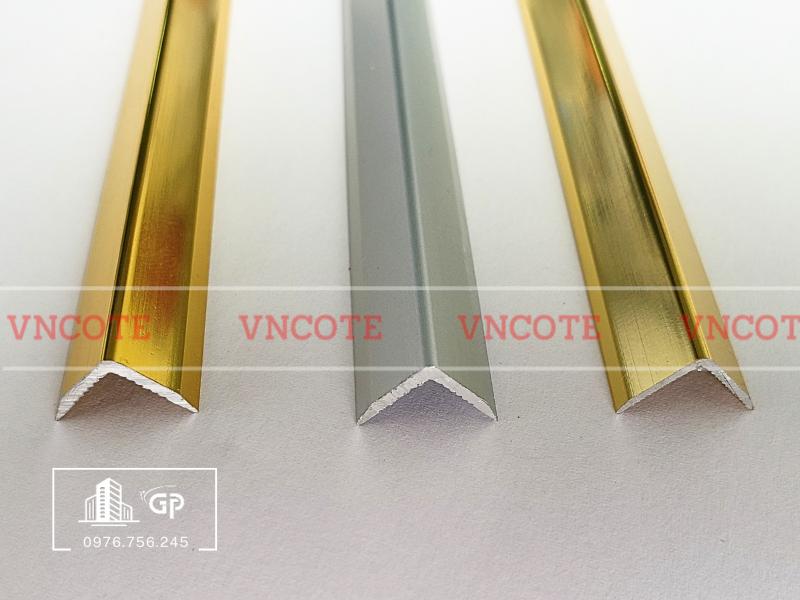 Nẹp nhôm chữ V10 màu vàng bóng