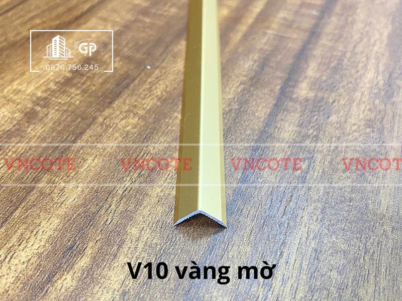 Nẹp nhôm chữ V10 màu vàng mờ