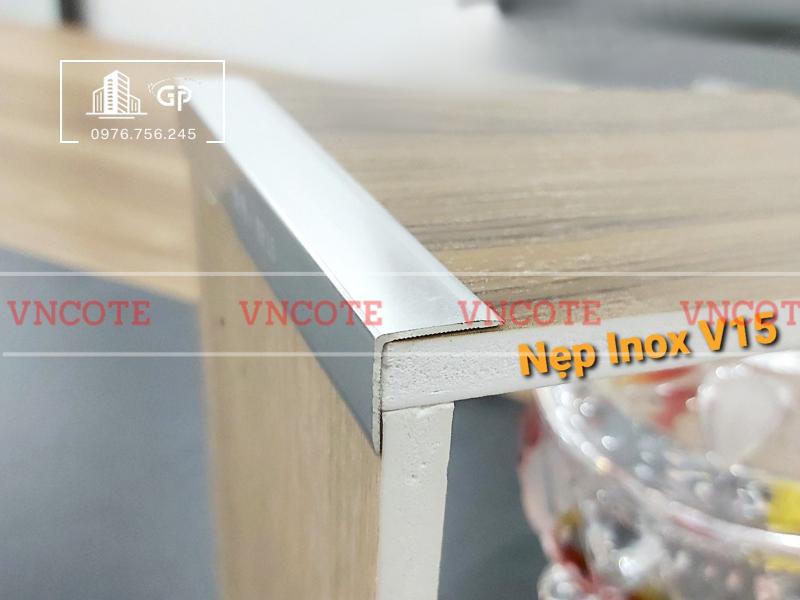 Nẹp nhôm chữ V15 màu trắng bóng