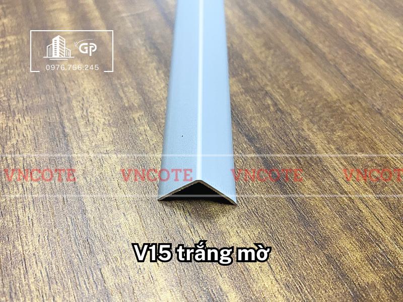 Nẹp nhôm chữ V15 màu trắng mờ