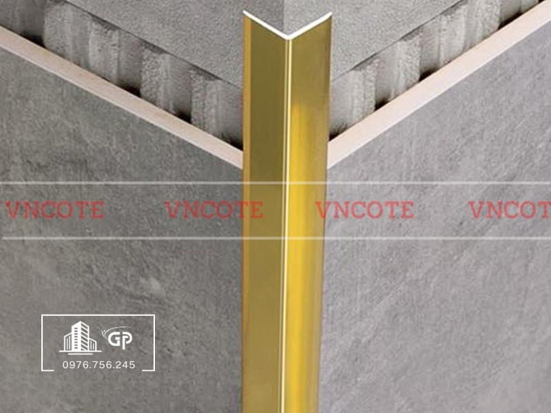 Nẹp nhôm chữ V15 màu vàng bóng