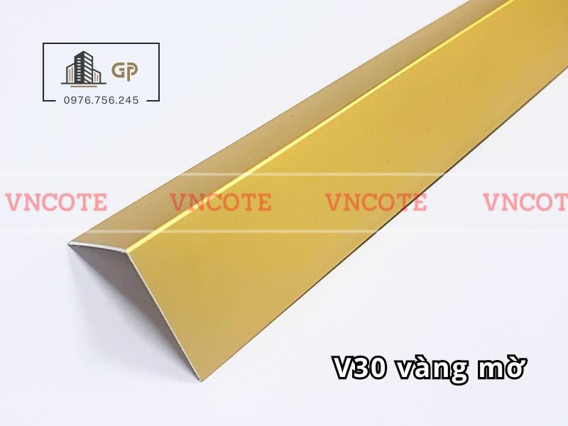 Nẹp nhôm chữ V30 màu vàng mờ