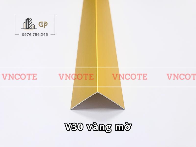 Nẹp nhôm chữ V30 màu vàng mờ