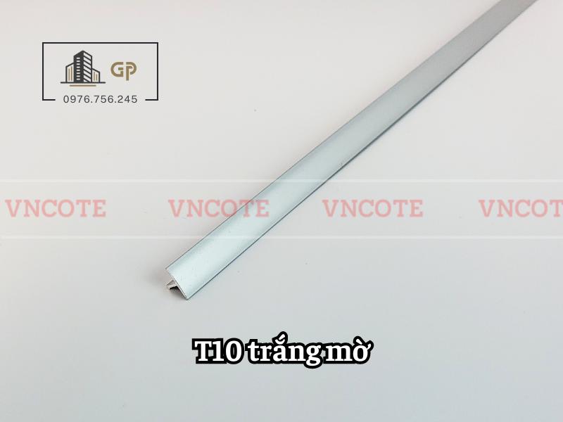 Nẹp nhôm chữ T10 màu trắng mờ