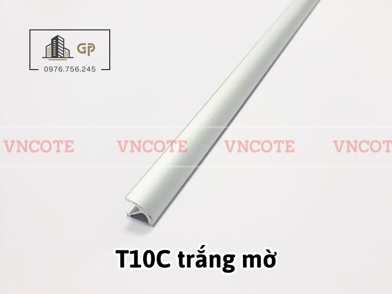 Nẹp nhôm chữ T10 cong màu trắng mờ