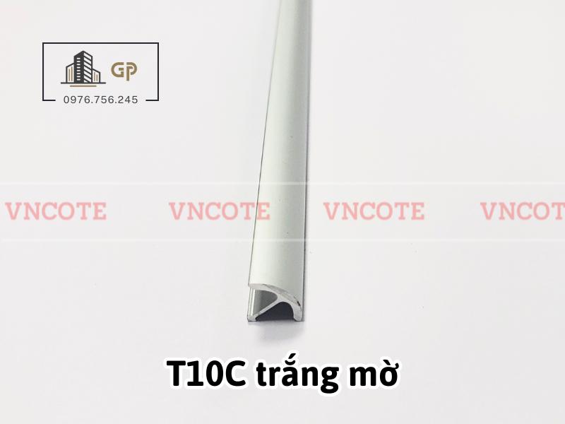 Nẹp nhôm chữ T10 cong màu trắng mờ