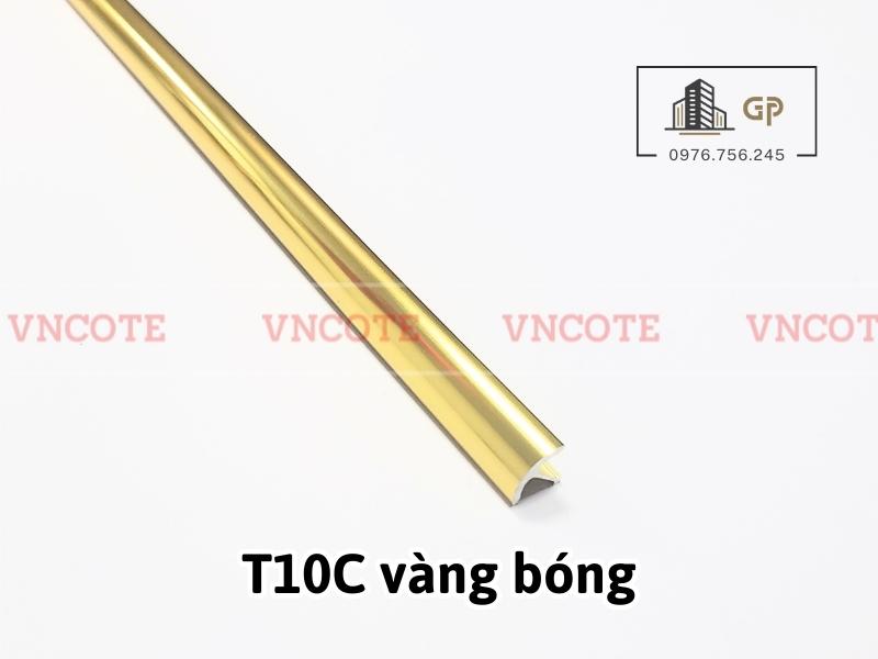 Nẹp nhôm chữ T10 cong màu vàng bóng