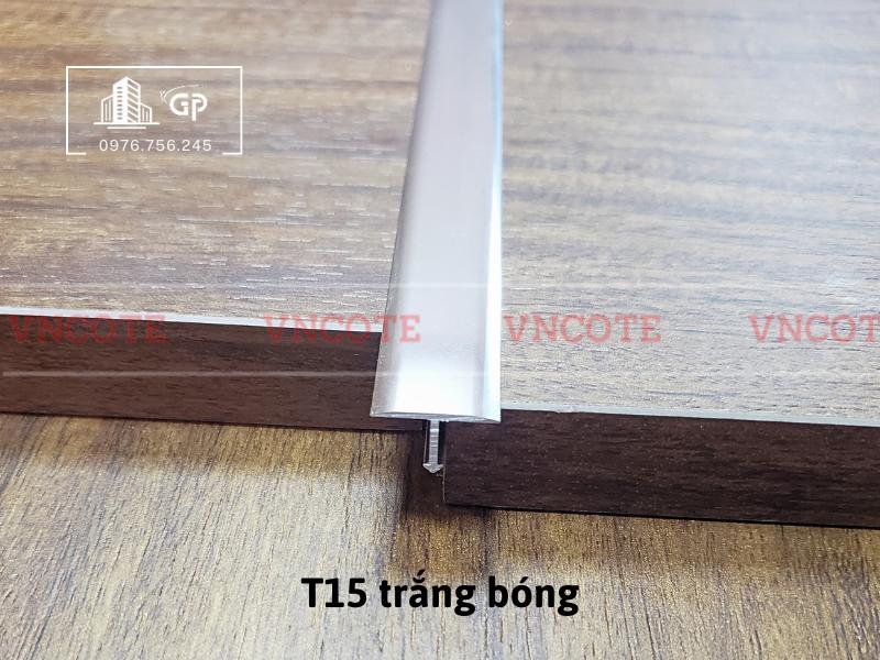 Nẹp nhôm chữ T15 màu trắng bóng