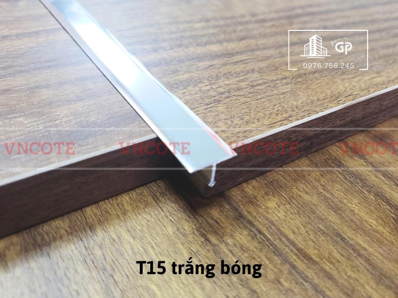 Nẹp nhôm chữ T15 màu trắng bóng
