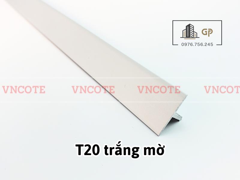 Nẹp nhôm chữ T20 màu trắng mờ