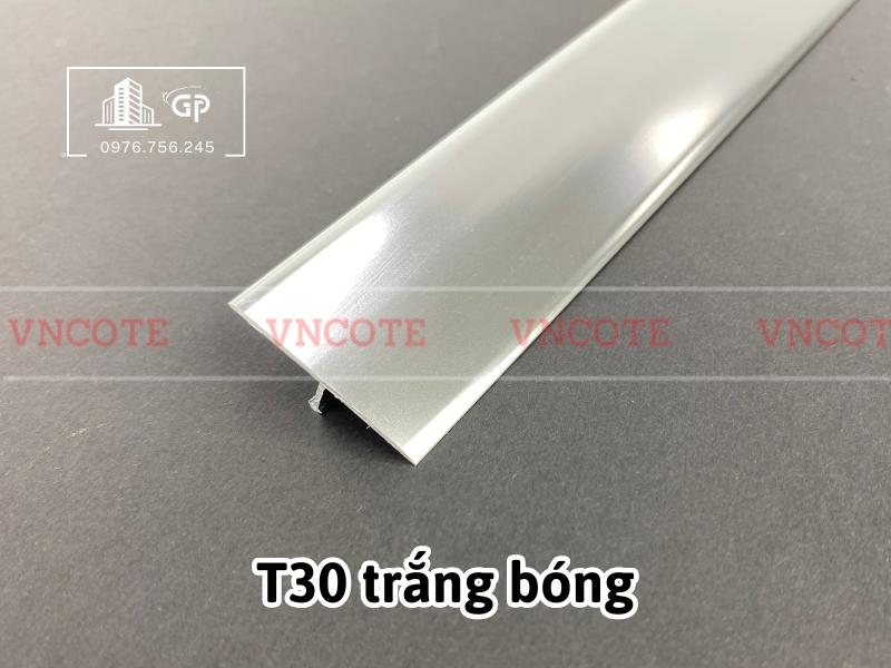 Nẹp nhôm chữ T30 màu trắng bóng