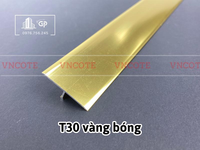 Nẹp nhôm chữ T30 màu vàng bóng