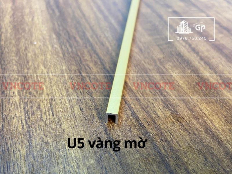Nẹp nhôm chữ U5 màu vàng mờ