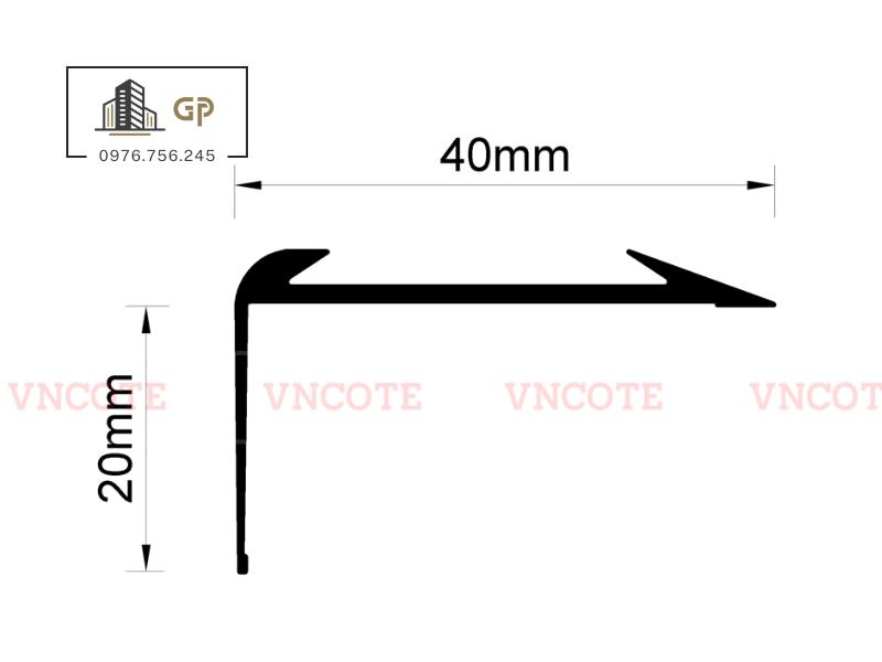 Nẹp chống trơn cầu thang NPL-20SB
