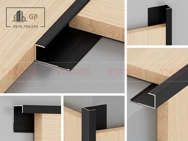 Nẹp nhôm bo đầu tấm ốp tường BT-09-B